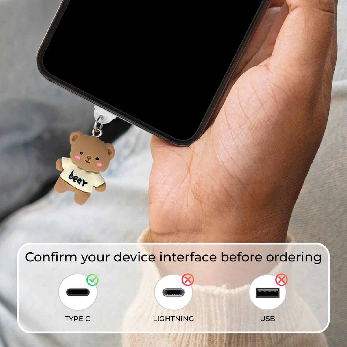 Charm Bear para móvil Type C 5