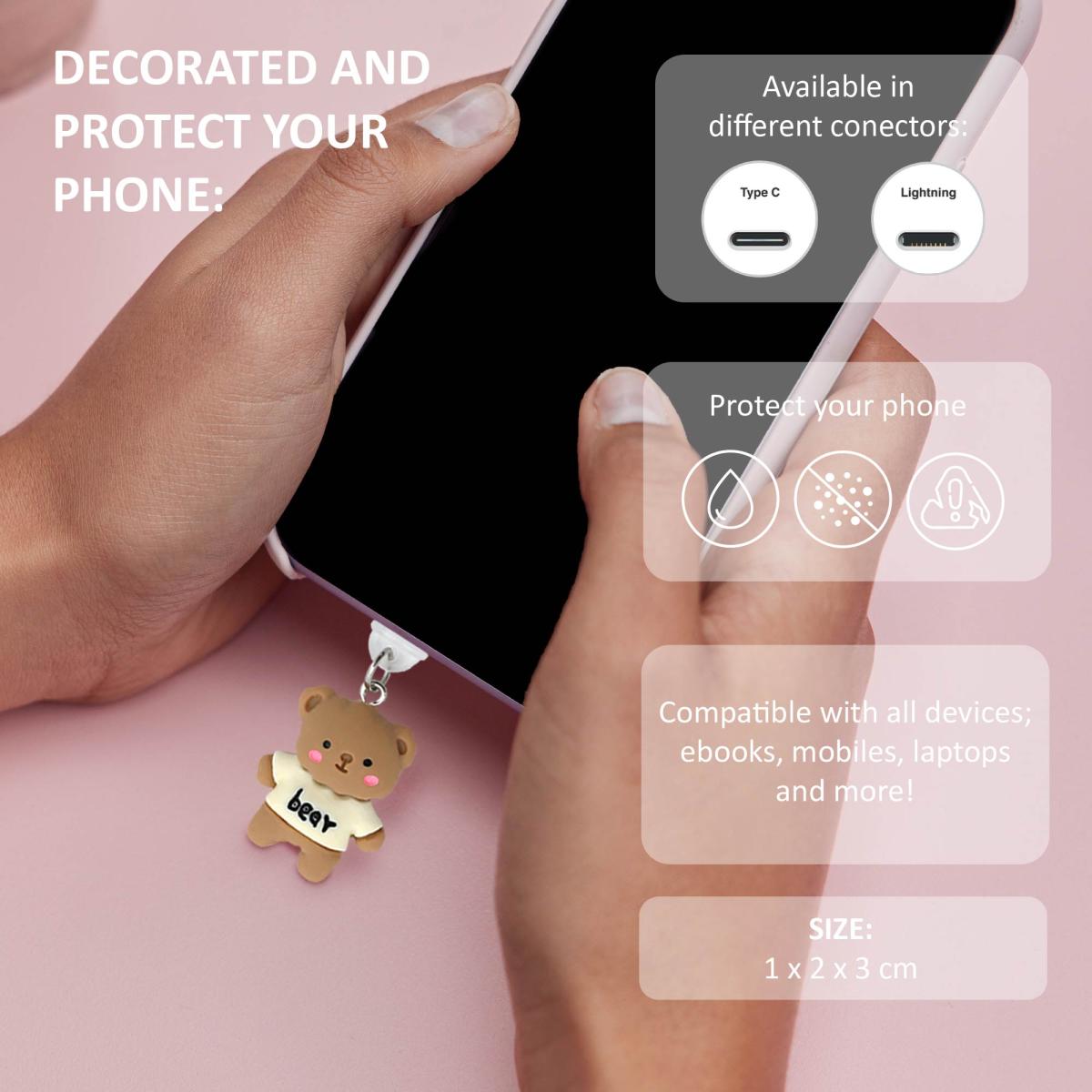Charm de Urso para Telemóvel Lightning 4