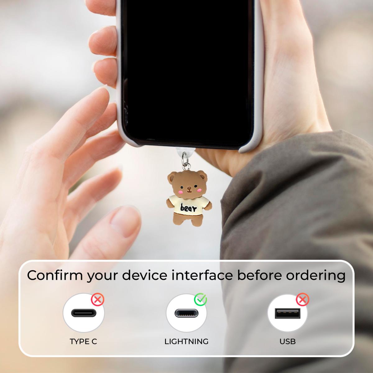 Charm de Urso para Telemóvel Lightning 5