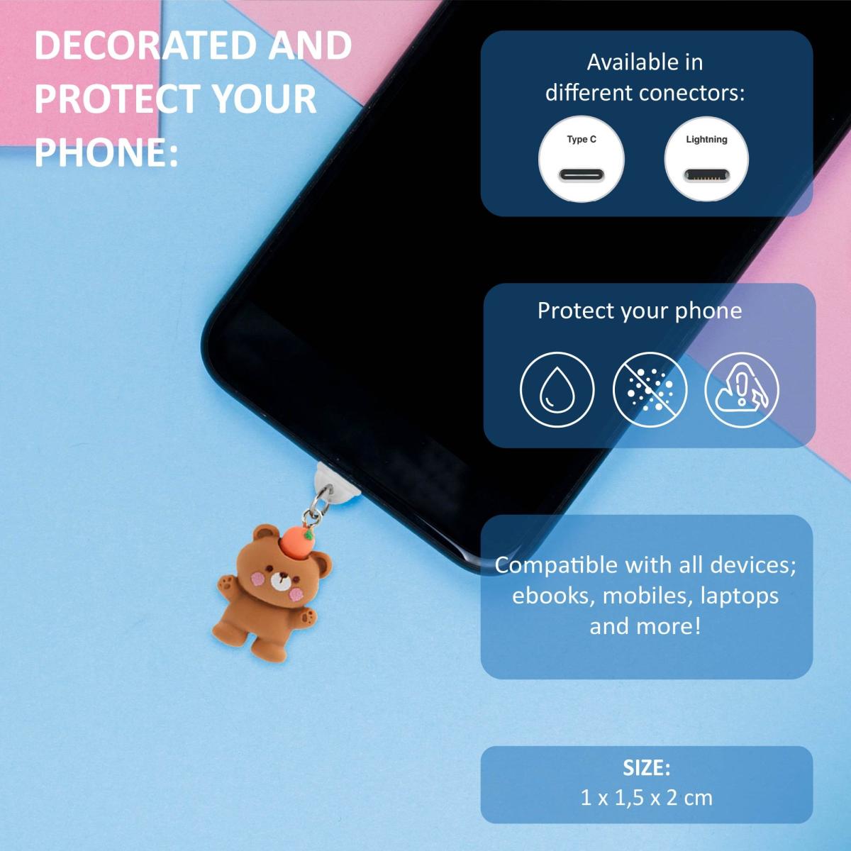 Charm   Urso Cenoura Telemóvel Lightning 4
