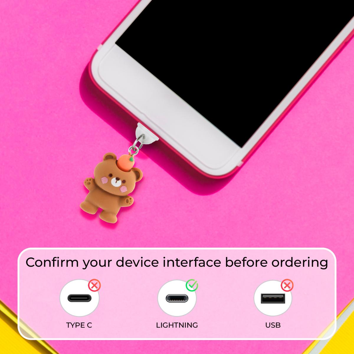 Charm   Urso Cenoura Telemóvel Lightning 5