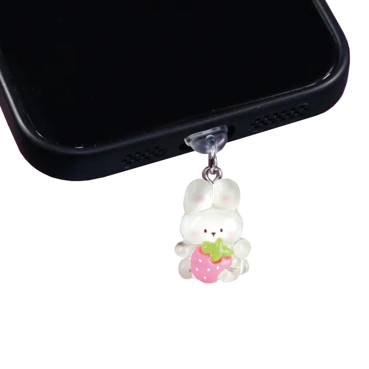 Charm Coelho Branco Telemóvel Lightning 2