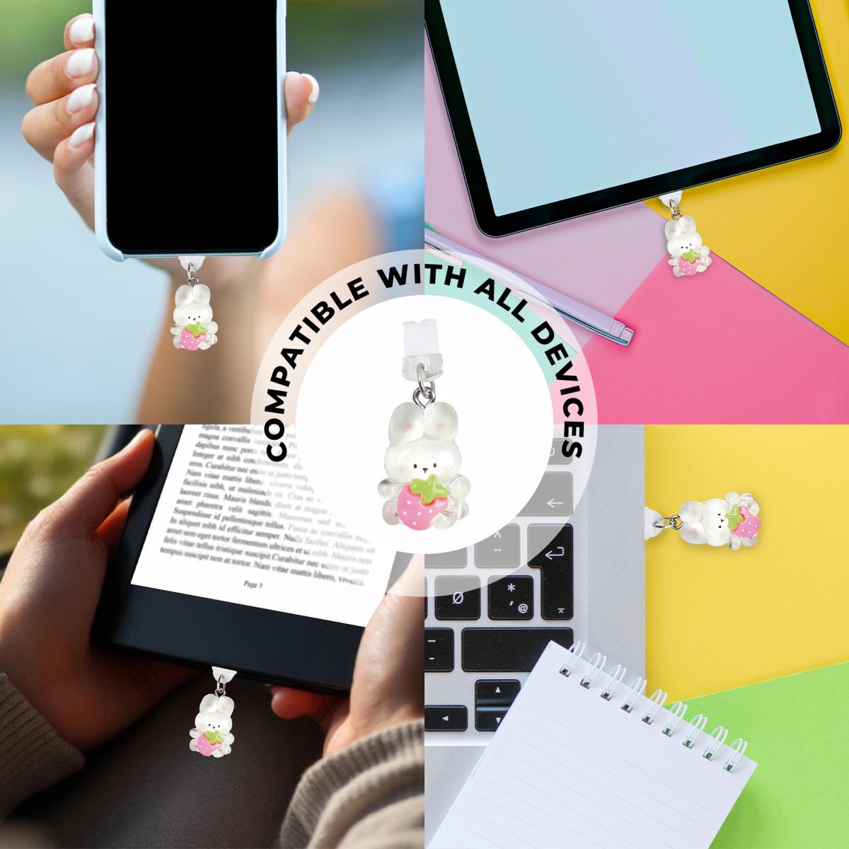 Charm Coelho Branco Telemóvel Lightning 7