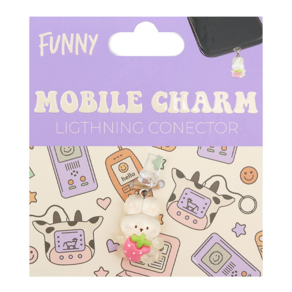 Charm Coelho Branco Telemóvel Lightning 9