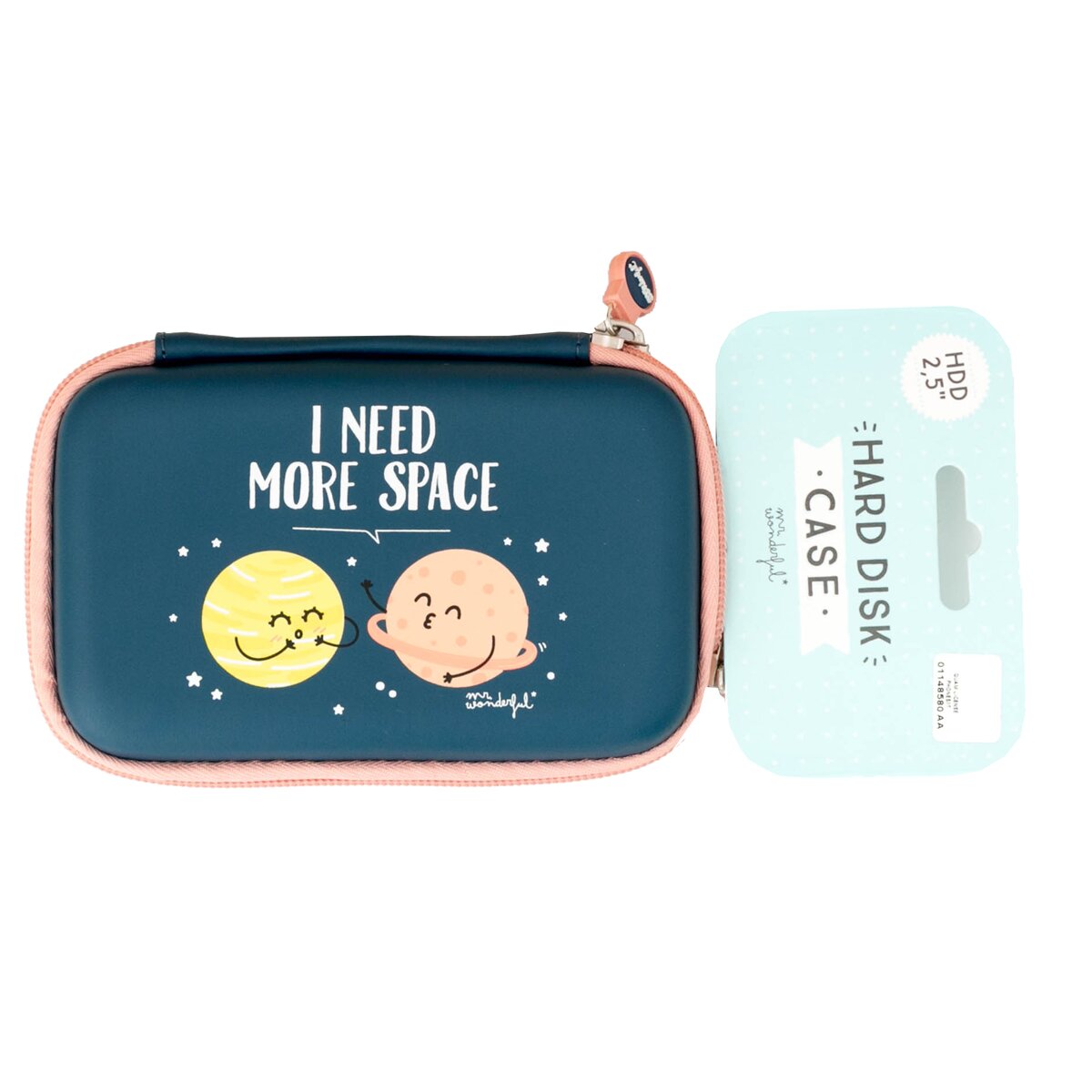 Funda azul Mr Wonderful "I need more space" para discos duros de 6,35 cm ( 2,5 '') Azul marino-2