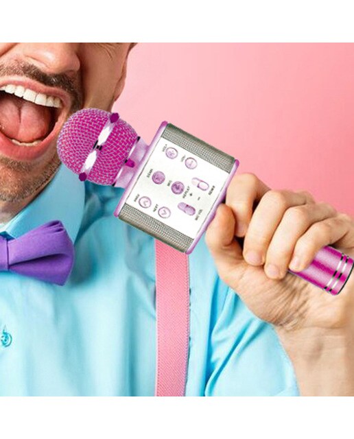 Microfone Karaoke Portátil - Rosa 2
