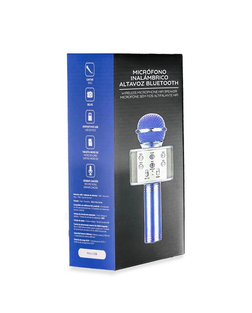 Microfone Karaoke Portátil - Azul 3