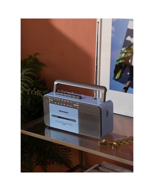 Leitor de cassetes Crosley com rádio e Bluetooth azul 6