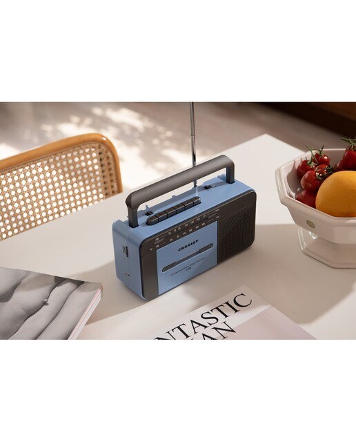 Leitor de cassetes Crosley com rádio e Bluetooth azul 7