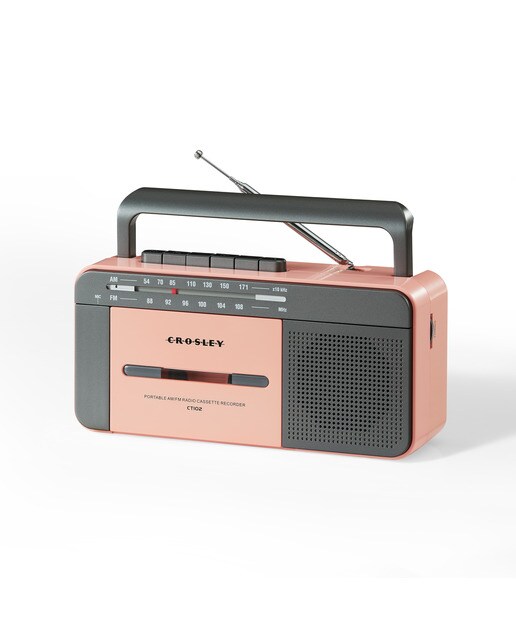 Reprodutor de cassetes Crosley com rádio e Bluetooth rosa 2