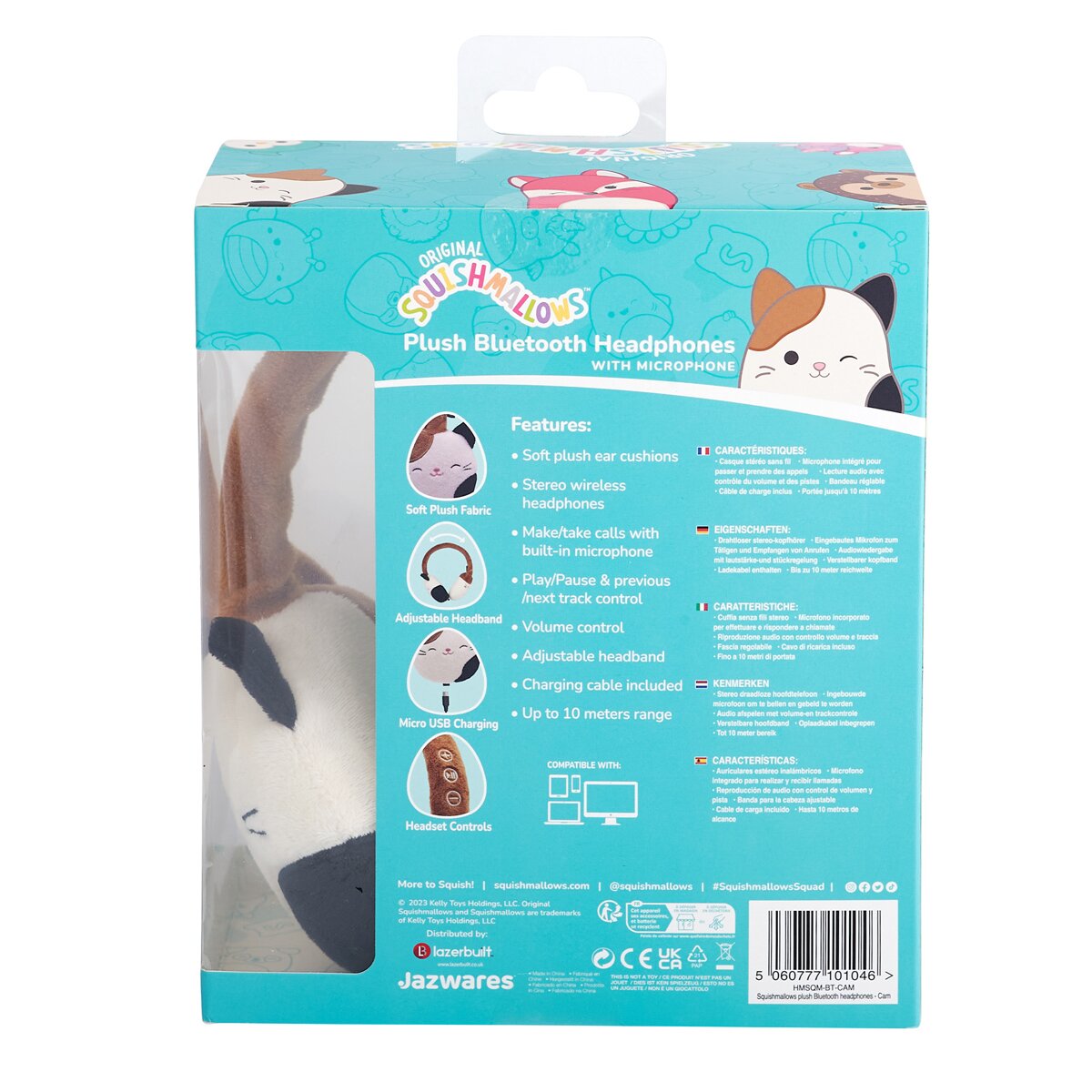 Auriculares Squishmallows bluetooth de felpa Cam 5