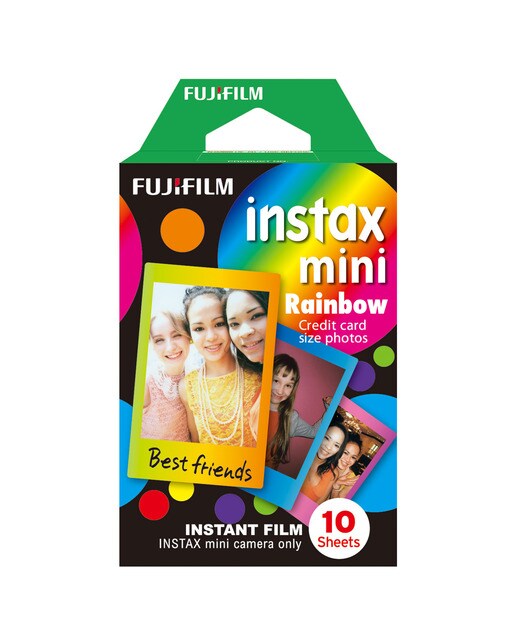Película instantânea Instax Mini Film 10 folhas Arco-íris Branco-1