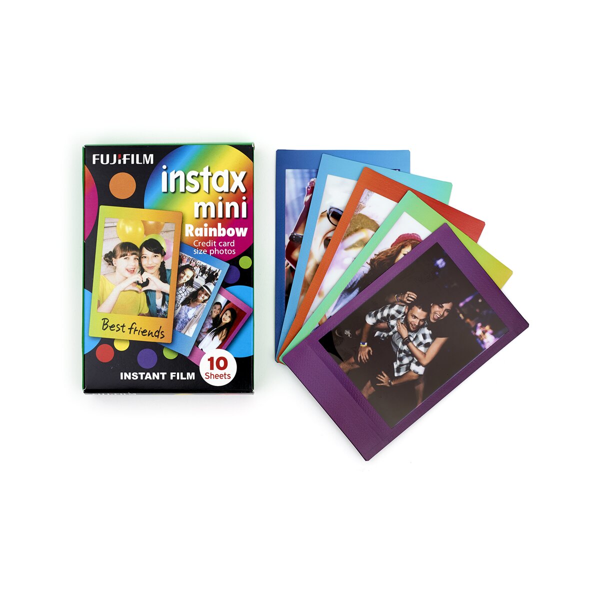 Película instantânea Instax Mini Film 10 folhas Arco-íris Branco-3