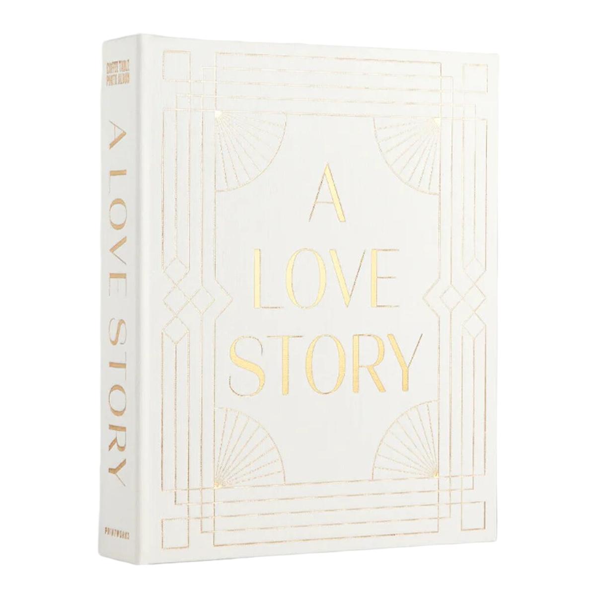 Imagem 0 de Álbum fotográfico de histórias de amor em branco e dourado da Printworks