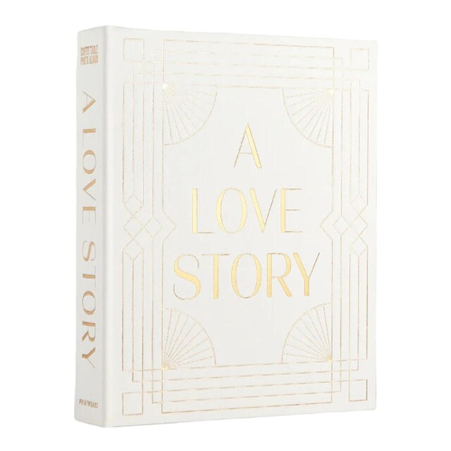 Álbum de fotos a love story  Printworks blanco y dorado