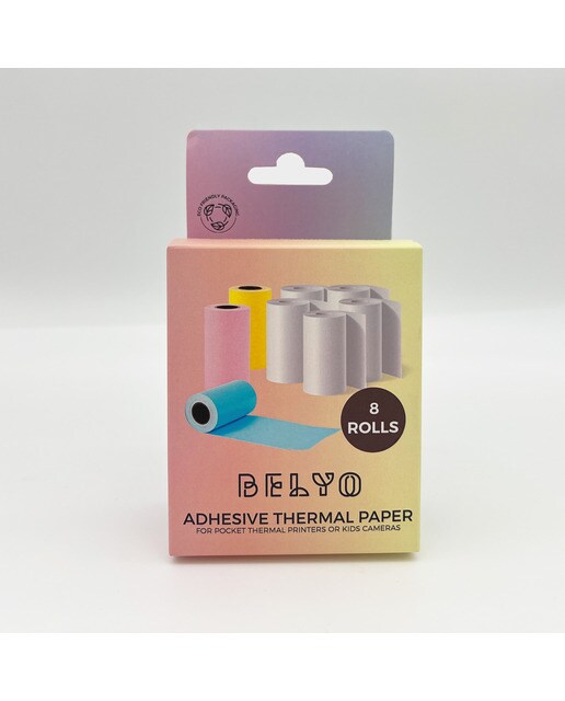 Papel térmico Belyo 8 rolos adesivos 4