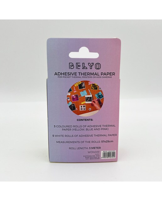 Papel térmico Belyo 8 rolos adesivos 5