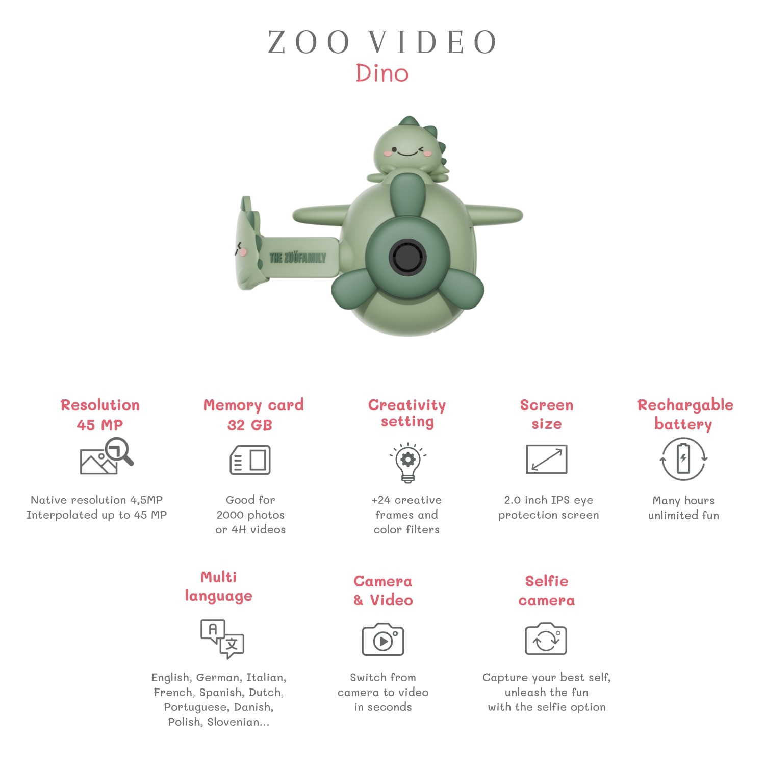 Câmara Zoo Vídeo Dino para Crianças 5