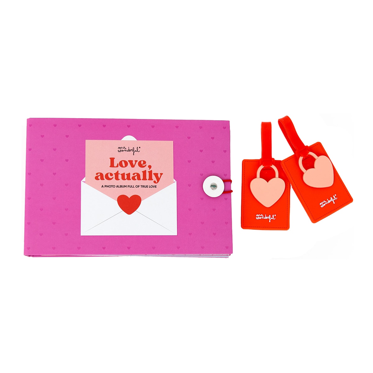 Imagem 0 de Conjunto de álbum de fotos de viagem + 2 identificadores de mala Mr Wonderful - Love, actually.