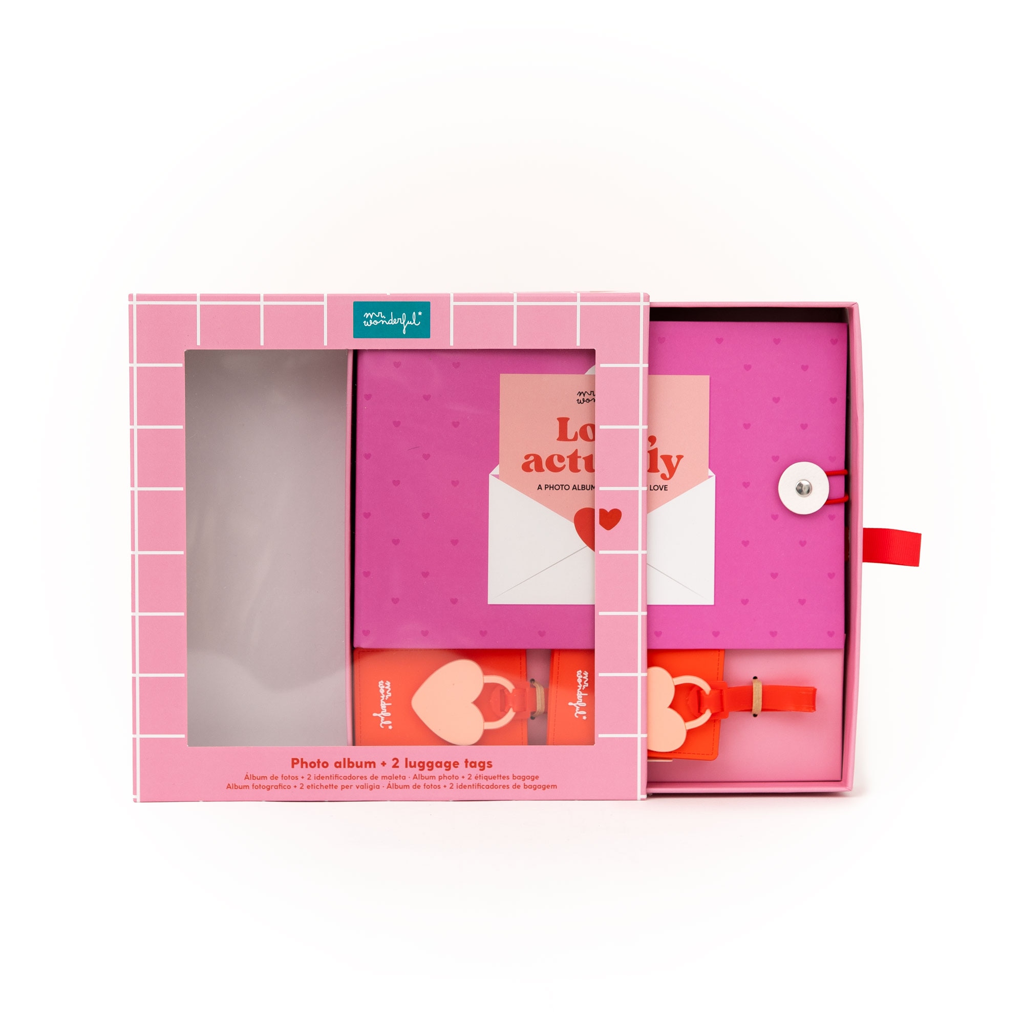 Conjunto de álbum de fotos de viagem + 2 identificadores de mala Mr Wonderful - Love, actually 3