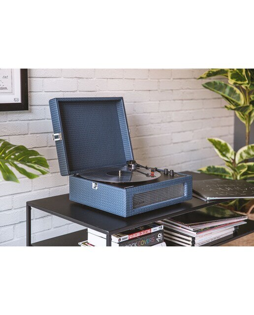 Gira-Discos Crosley Voyager azul escuro 6