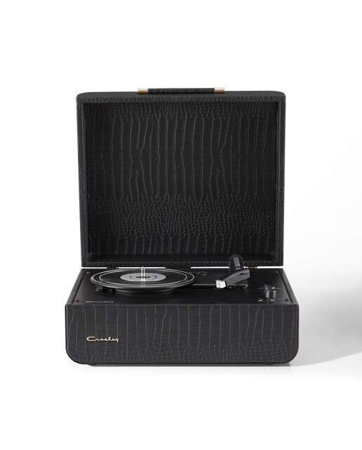 Tocadiscos Crosley Mercury acabado simil cocodrilo negro