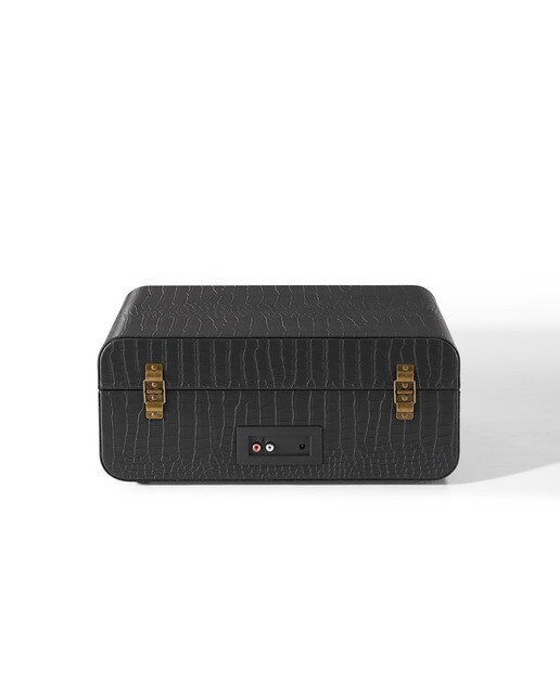 Gira-Discos Crosley Mercury com acabamento em pele de crocodilo preto 5