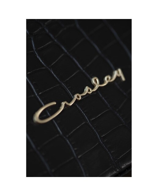 Gira-Discos Crosley Mercury com acabamento em pele de crocodilo preto 8