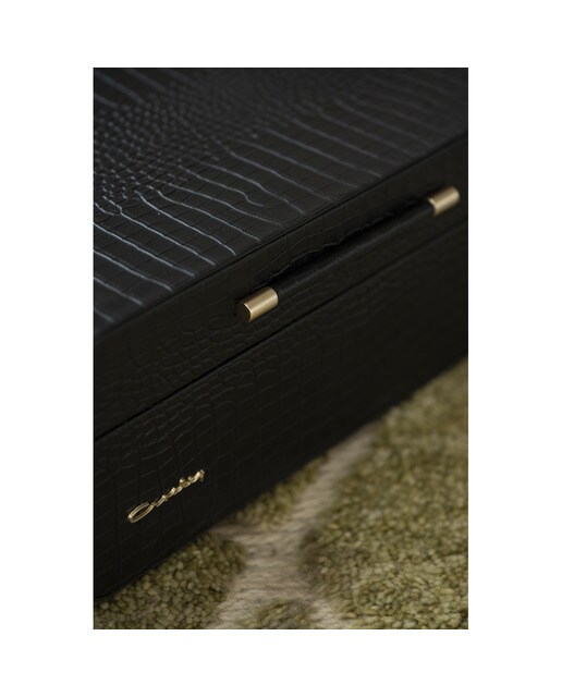 Gira-Discos Crosley Mercury com acabamento em pele de crocodilo preto 9