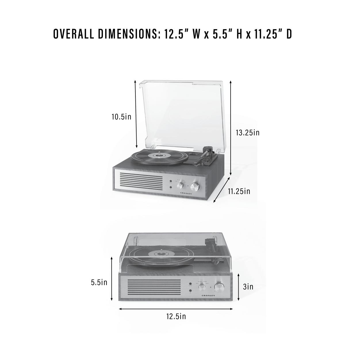 Gira-discos Crosley Miles com Bluetooth - Preto 12