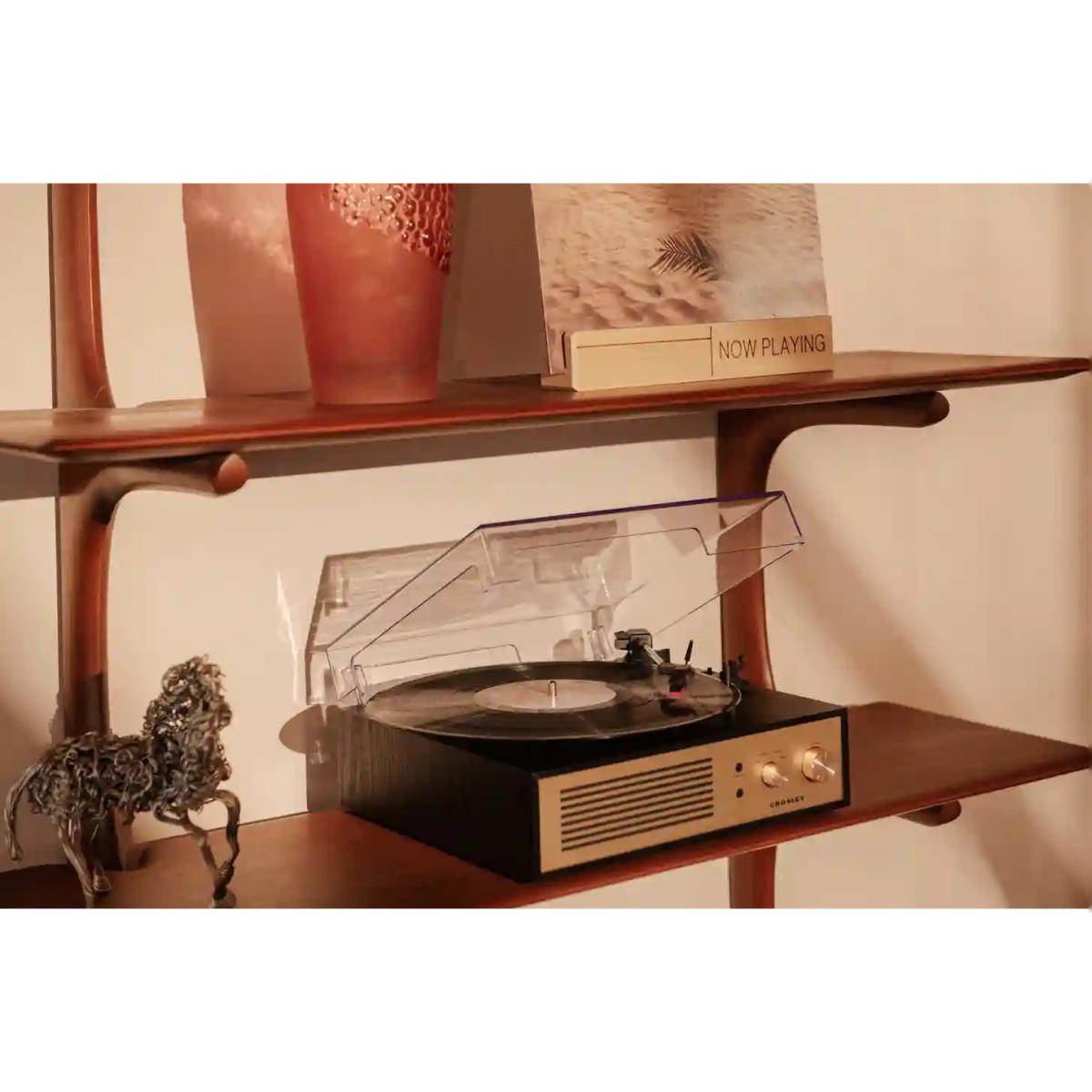 Gira-discos Crosley Miles com Bluetooth - Preto 19