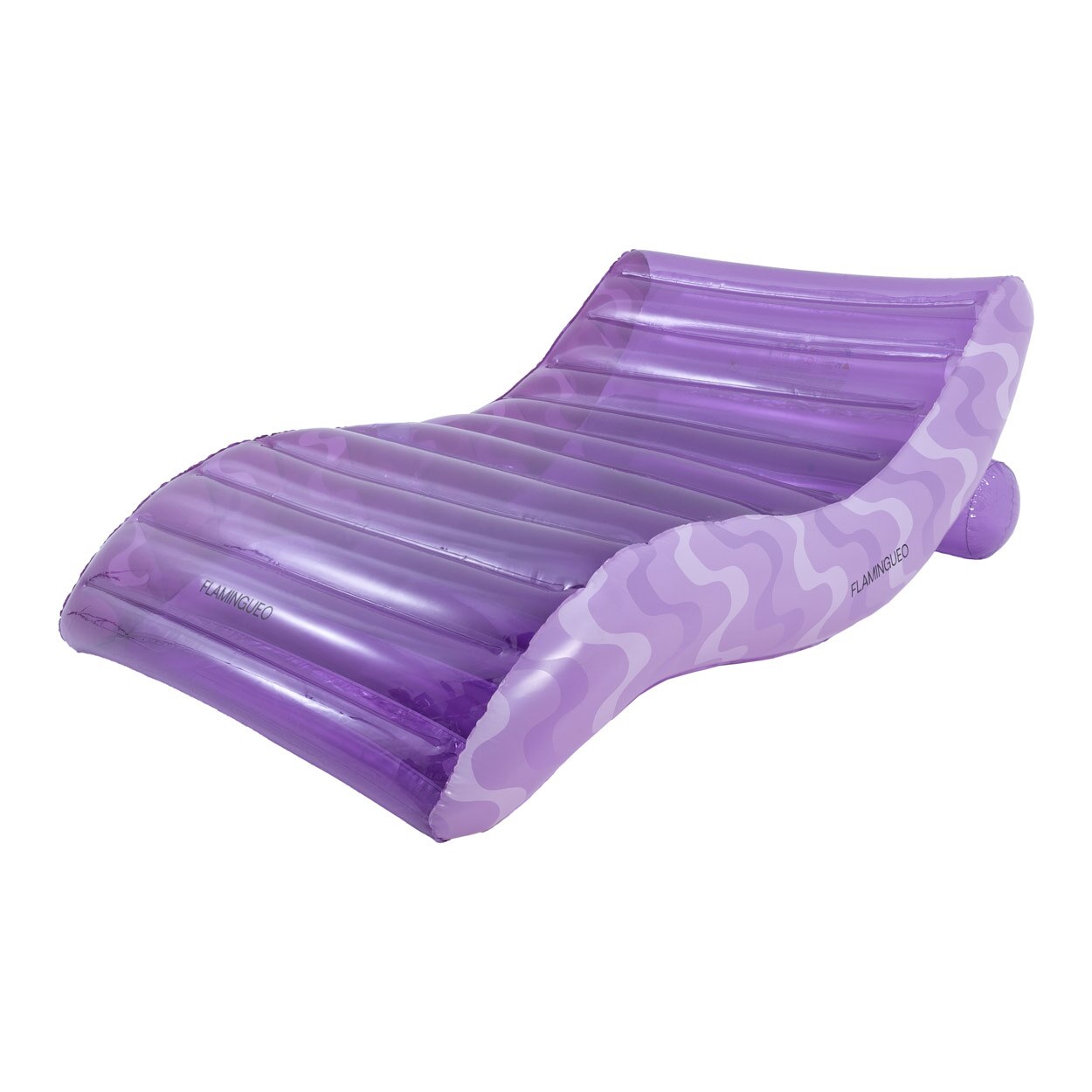 Colchão Flamingueo tipo chaise longue extragrande roxo retro 1