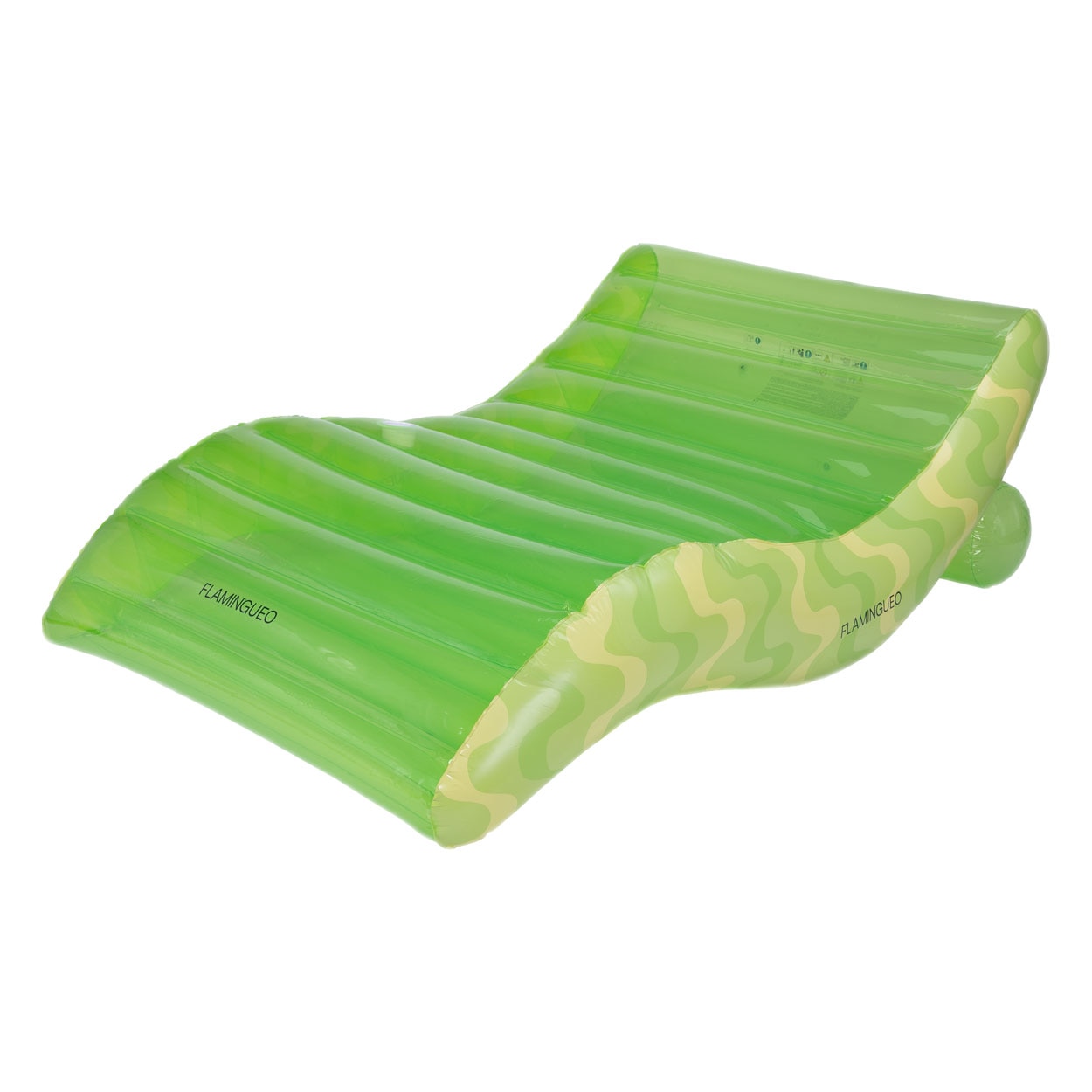 Colchão Flamingueo tipo chaise longue extragrande verde retro 1