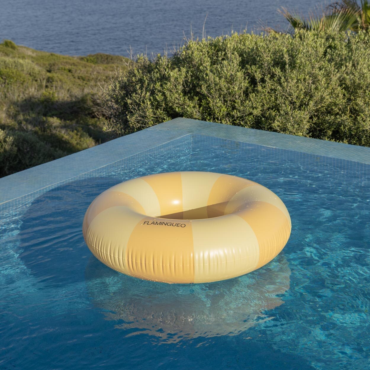 Boia donut Flamingueo riscas amarelas 3