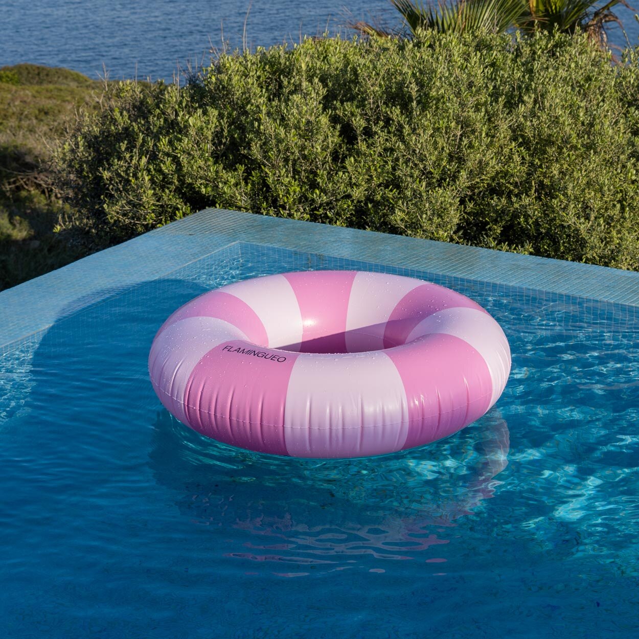 Boia donut Flamingueo riscas rosas 3