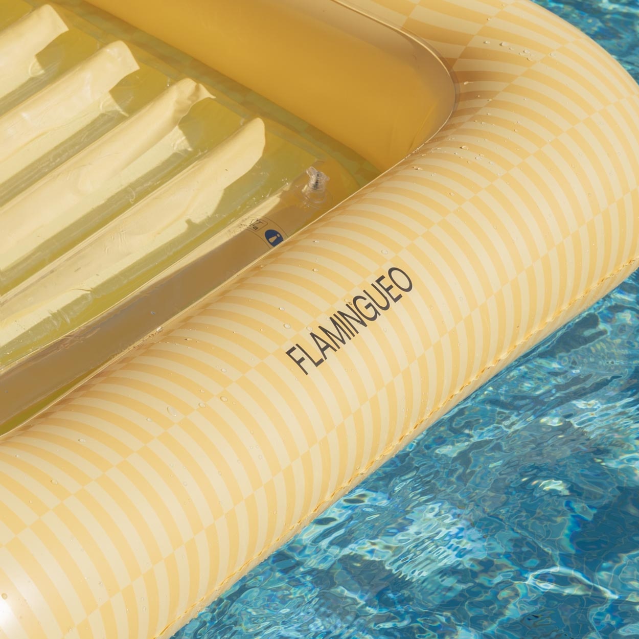 Boia tanning pool Flamingueo extragrande riscas amarelas 7