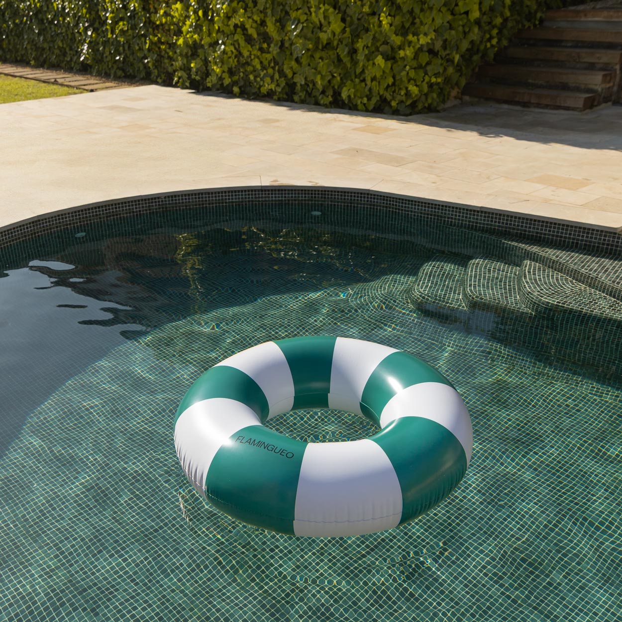 Boia donut Flamingueo riscas verde garrafa 2