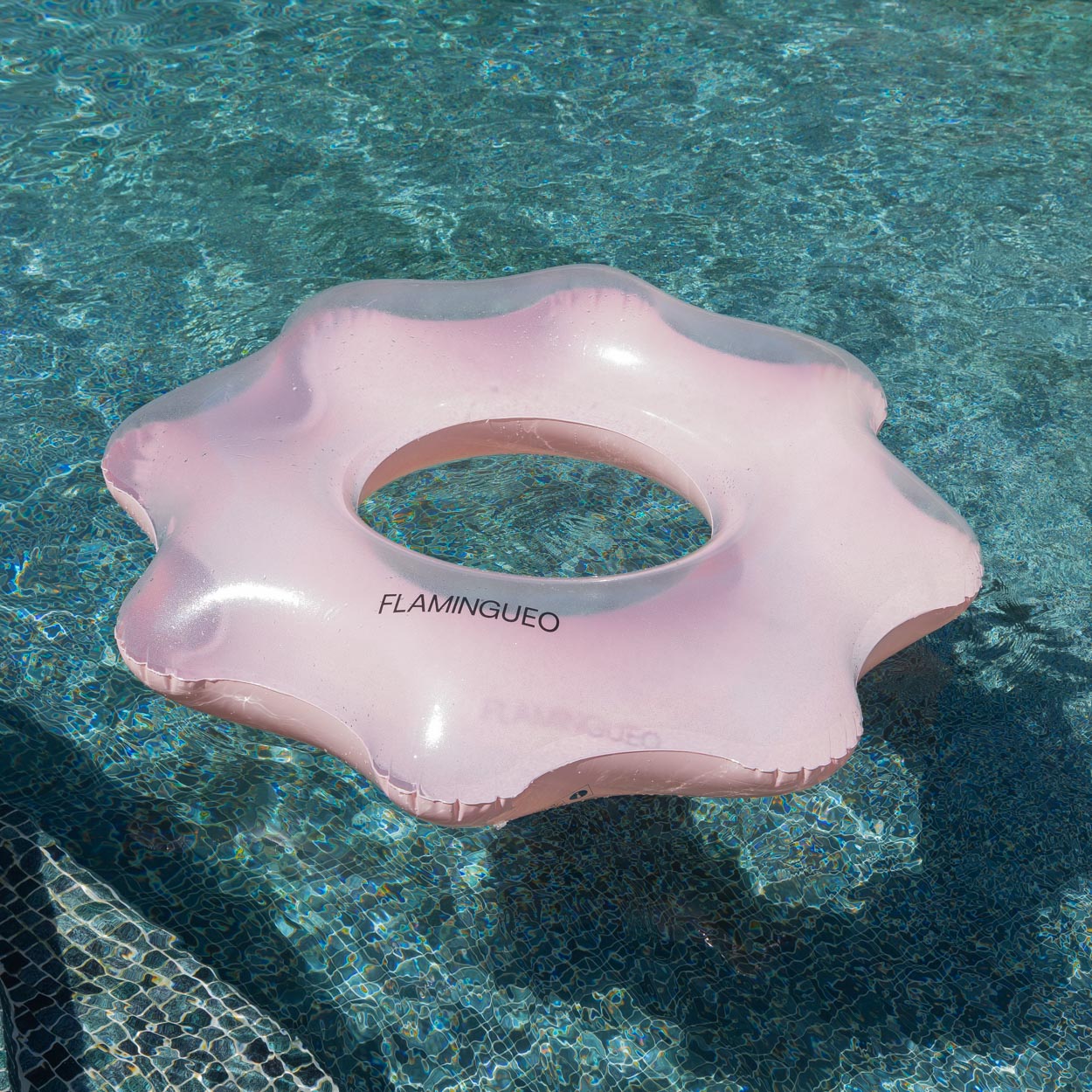 Boia donut Flamingueo pontas wavy glitter rosa 2