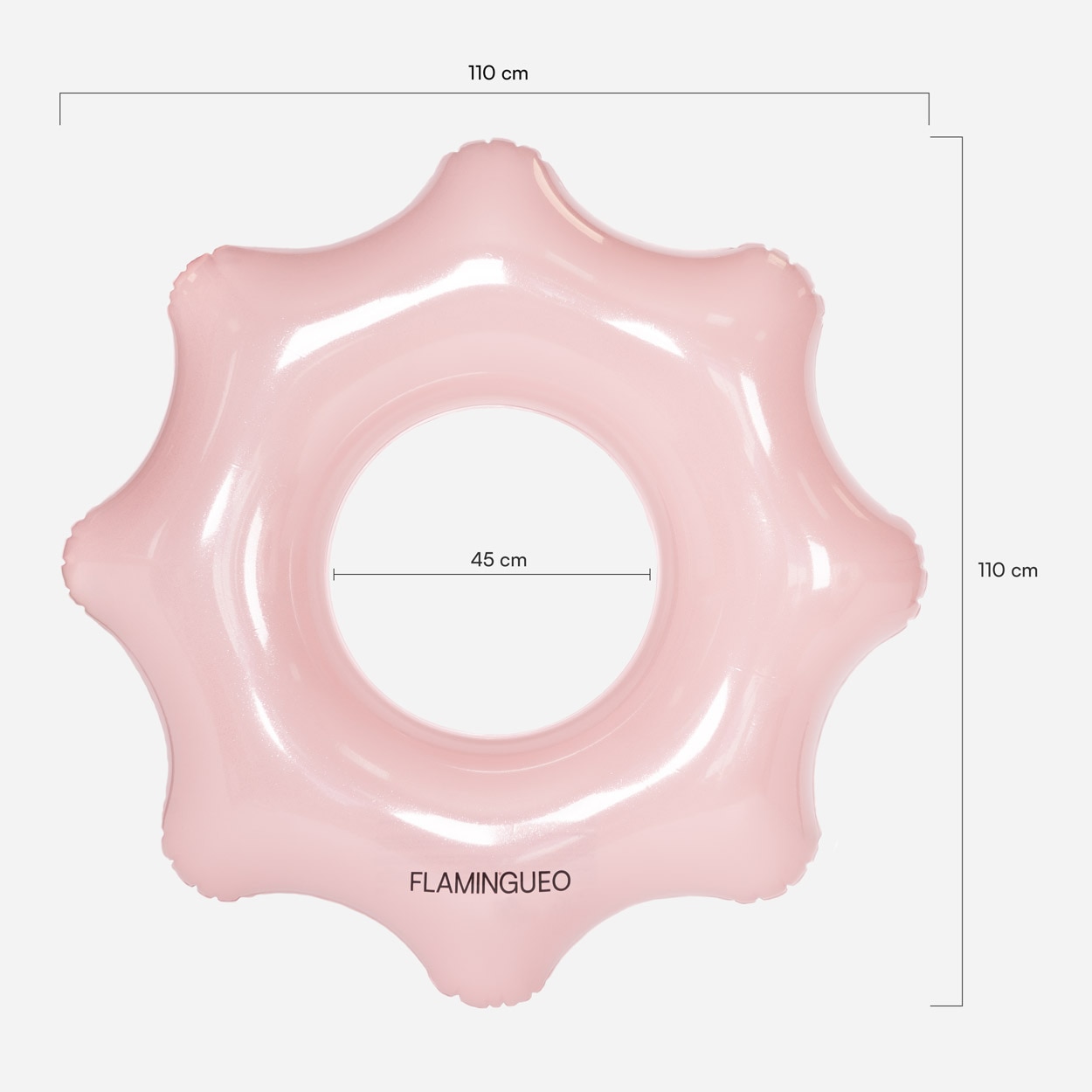Boia donut Flamingueo pontas wavy glitter rosa 9