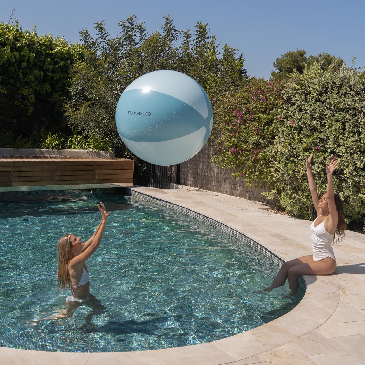 Bola Insuflável extragrande praia e piscina azul 5