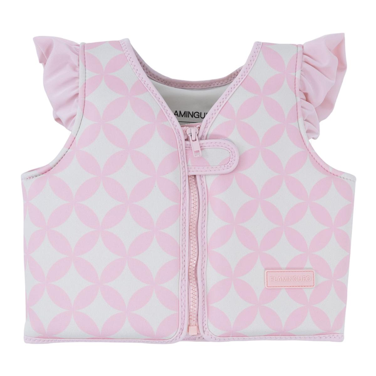 Imagem 0 de Colete de flutuação infantil folhos rosas