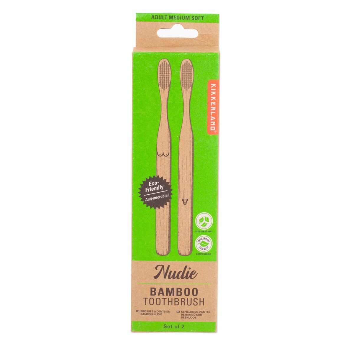 Conjunto de escovas de dentes Kikkerland Traquinas em madeira natural 2