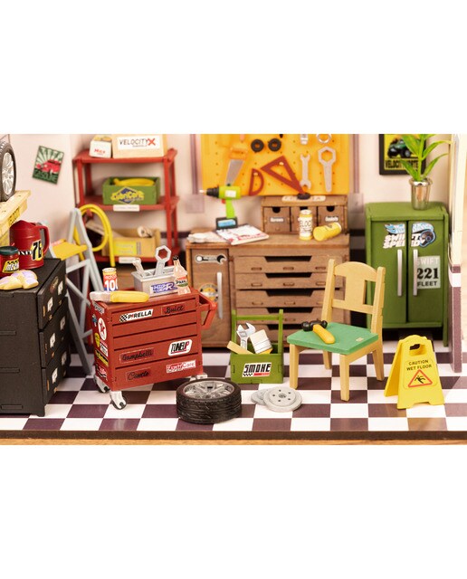 Modelo de casa em miniatura Rolife Garage Workshop 4