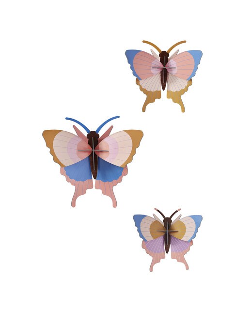 Imagem 0 de Mural em 3D Studio roof mariposas com acabamento dourado set de 3
