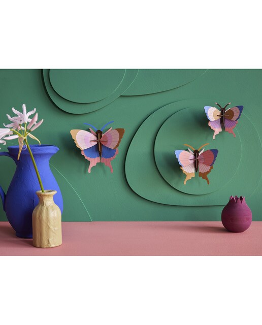Mural em 3D Studio roof mariposas com acabamento dourado set de 3 2