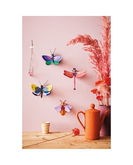 Mural em 3D Studio roof borboleta de cobre azul 2