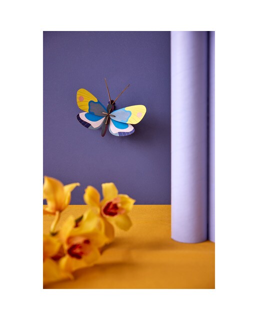 Mural em 3D Studio roof borboleta monarca amarela 2