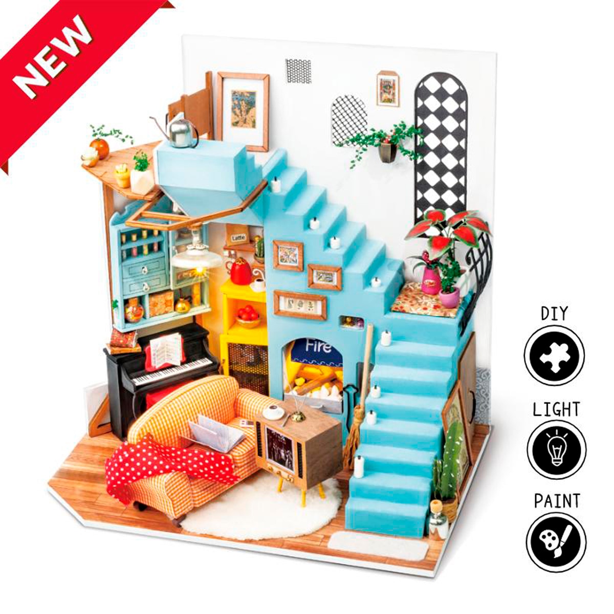 Maqueta de casa em miniatura Rolife Joy'S Peninsula Living Room 3