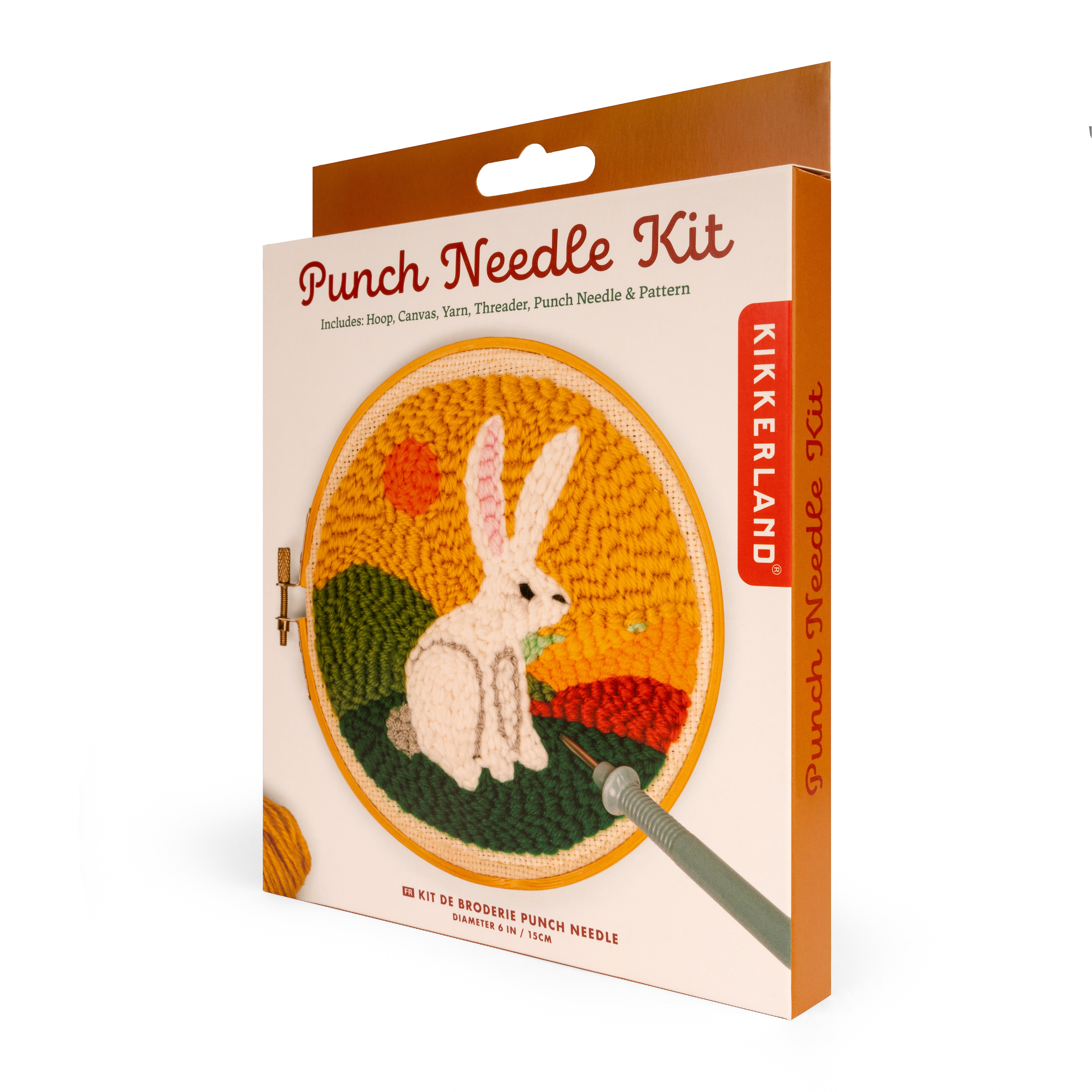 Set de bordado Kikkerland com desenho de lebre 5