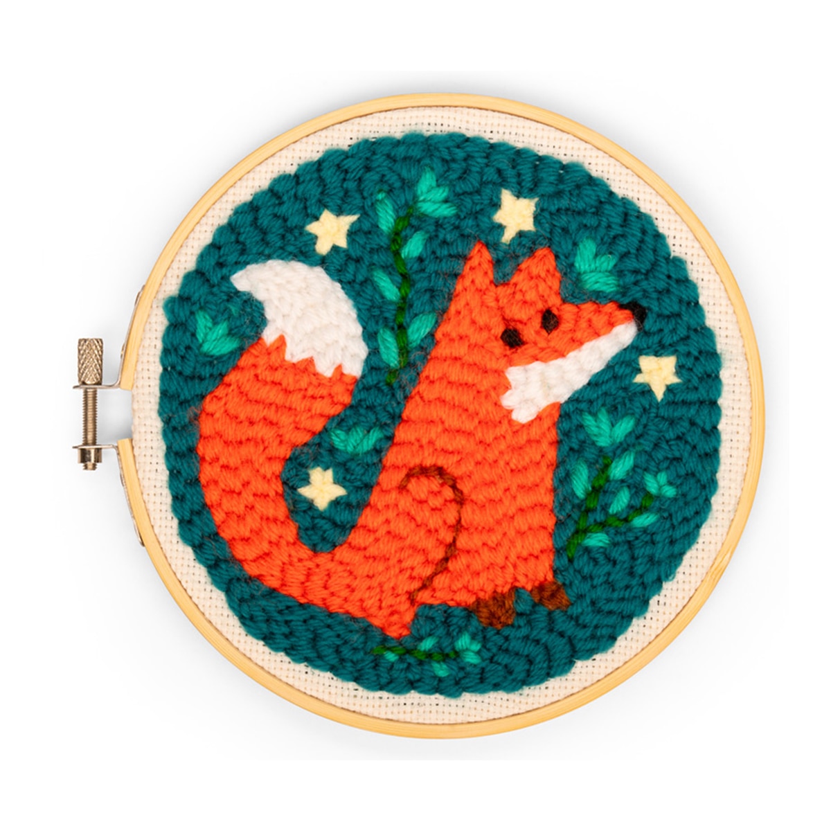 Set de bordado Kikkerland com desenho de raposa 1